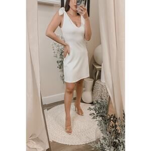 Susana Monaco Tie Shoulder A Line Dress White Sugar Size XS New